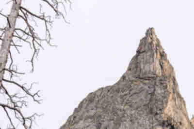 A climber on Lone Eagle peak