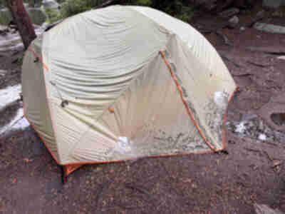 Just a bit of rain and hail on our tent