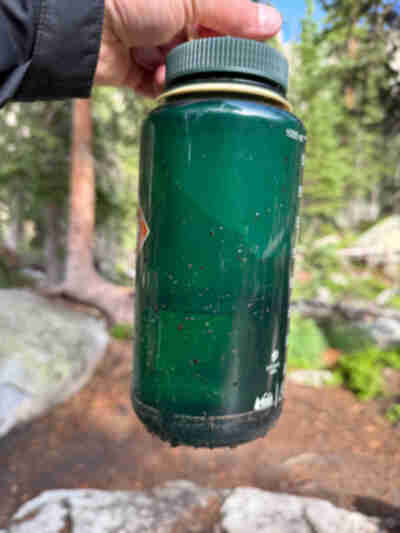 My muddy waterbottle from the puddle