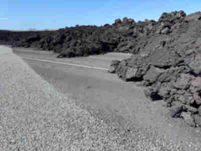 Lava flow from the 2024 volcano on Sundhnúkagígar Crater Row