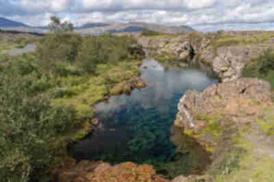 Crystal clear water at Þingvellir National Park