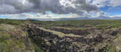 Hiking between two continental plates at Þingvellir National Park