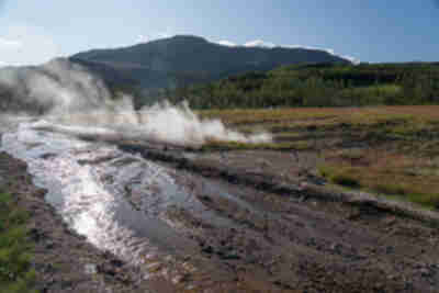 Steam from the Haukadalur geothermal field