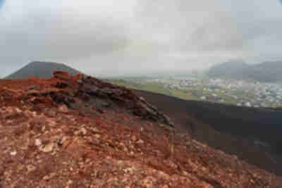 Hiking up Eldfell Volcano on Heimaey Island