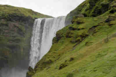 Hiking at Skógafoss waterfall