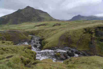 Hiking at Skógafoss waterfall