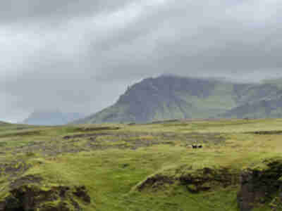 Hiking at Skógafoss waterfall