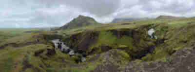 Hiking at Skógafoss waterfall
