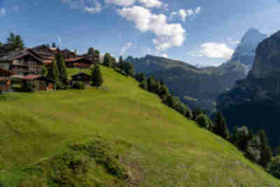 The Schilthornbahn cable car from Mürren down to the Lauterbrunnen valley