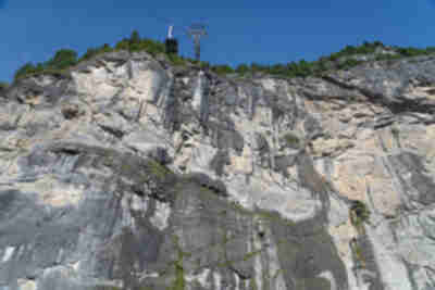 The Schilthornbahn cable car from Mürren down to the Lauterbrunnen valley