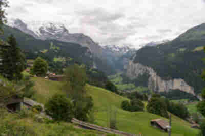 Looking down on Lauterbrunnen and the valley we hiked the day before from just outside Wengen