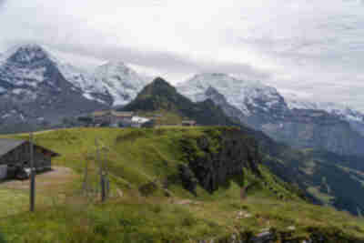 Männlichen and the summit of Tschuggen (the green peak)