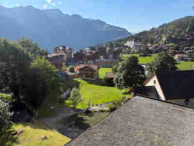 The view from our room in the hotel of the town of Wengen