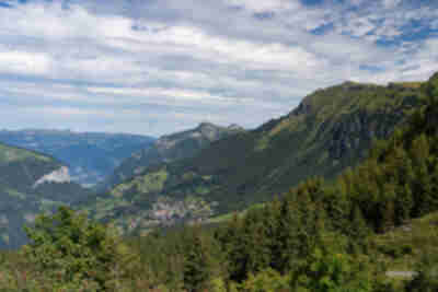 Looking back at Wengen and across to Männlichen
