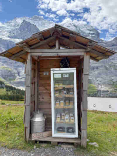 Another cheese vending machine!  (well, really a fridge and a cash box)