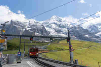 The train coming down from Eigergletscher