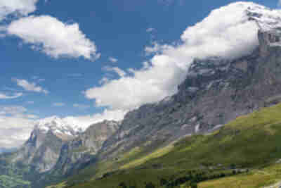 The view from our room to the Eiger and Wetterhorn