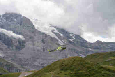 A helicopter oddly dropped someone off on this hill