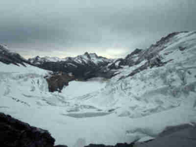 Windows out on to the Grindelwald-Fiescher Glacier from a stop on the Jungfraujoch train