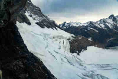 Windows out on to the Grindelwald-Fiescher Glacier from a stop on the Jungfraujoch train