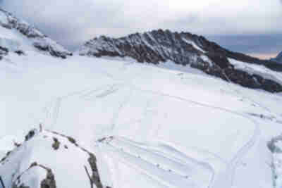Looking down on the tubing area, zipline landing area, and hiking trail