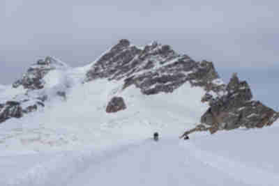 Hiking out on the Aletsch Glacier at Jungfraujoch