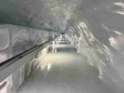 The glacier ice palace inside the Aletsch Glacier at Jungfraujoch
