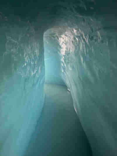 The glacier ice palace inside the Aletsch Glacier at Jungfraujoch