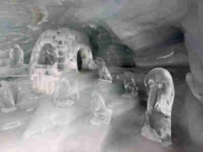 The glacier ice palace inside the Aletsch Glacier at Jungfraujoch