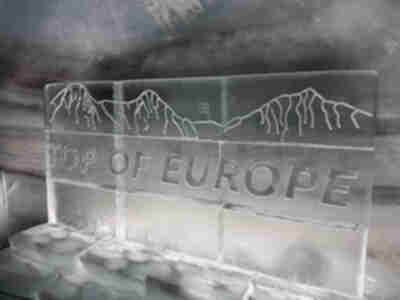 The glacier ice palace inside the Aletsch Glacier at Jungfraujoch
