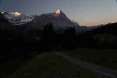 Alpenglow on Eiger