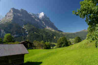 Eiger and Kleine Scheidegg from just above Grindelwald