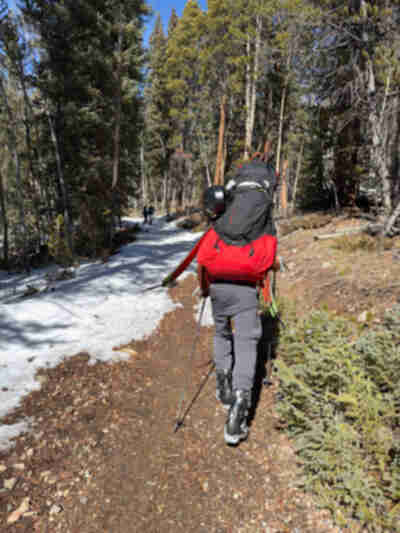 The dry and occasionally icy start to the trail