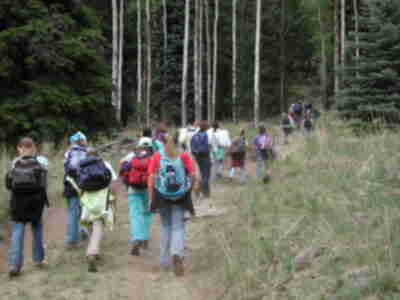 Hiking to the Upper Meadow and our campout