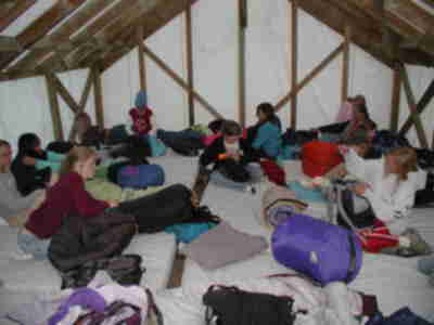 Packing up the tent