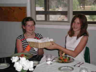 Becca and Lacey at the Black and White dinner