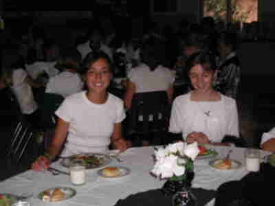 Becky and Annmarie at the Black and White dinner