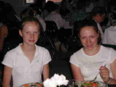 Becca and Katie at the Black and White dinner
