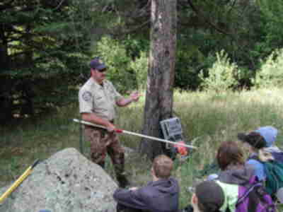 Nick Gallowich telling us a little about fish management and electroshocking