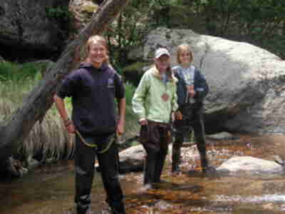 Exploring the stream with some waders