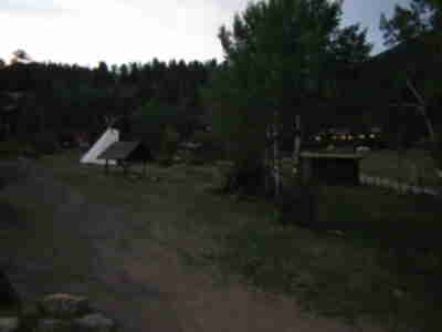 View from the Upper Barn towards the Wildlife Building, Dining Hall and Bunkhouses