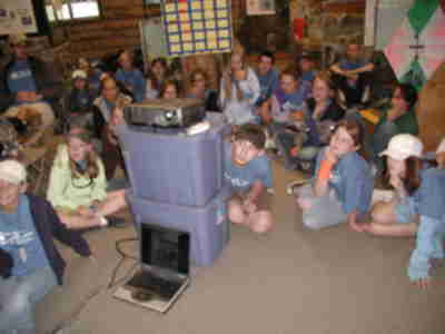 The Wildlife group watching the picture slide show
