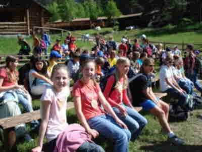 Waiting for orientation to begin in the Amphitheater
