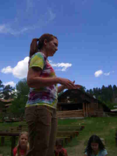 Kayla providing instructions for our icebreakers