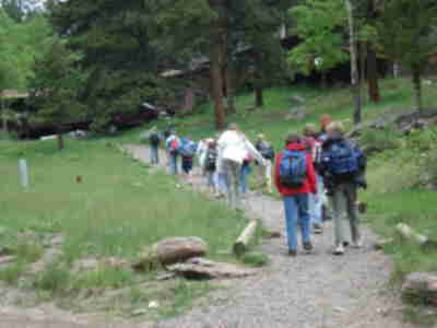 Walking up to the Dining Hall for lunch