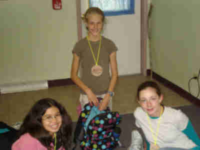 Caitie, Allison and Kylie in the bunkhouse