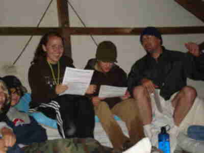 Singing around the campfire
