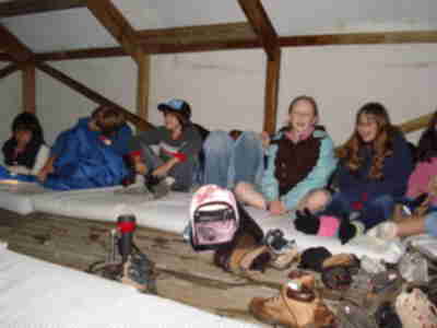 Singing around the flashlight campfire