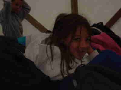Sarah survived her first campout ever!