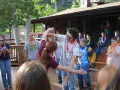 Kayla and Dallas (a leader for SAR) dancing to Barbie Girl
